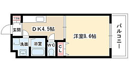 ドリームピア 1DKの間取図画像