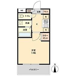 リアライズ代官町 1Kの間取図画像