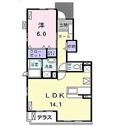 ラフレシール 1LDKの間取図画像