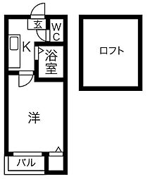 Loft4千種 1Kの間取図画像