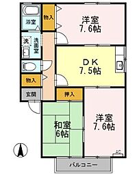 ハイムK.M 3DKの間取図画像