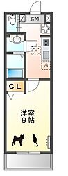 名古屋市東区葵3丁目アパート 1Kの間取図画像