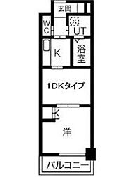 コアレジデンス 1DKの間取図画像