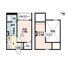 Richhill小幡 1Kの間取図画像
