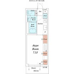 リブリ・尾頭橋T84 1Kの間取図画像
