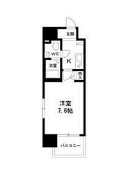 エコロジー鶴舞レジデンス 1Kの間取図画像