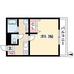 M&Mマンション 1Kの間取図画像