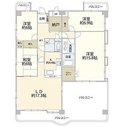 アメニティ第2築地 4LDKの間取図画像