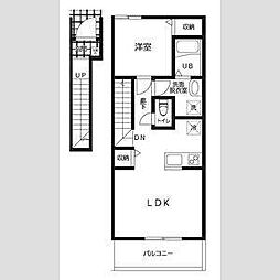 リーブルファイン稲永2 1LDKの間取図画像