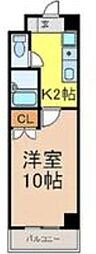 カーサ新栄 1Kの間取図画像