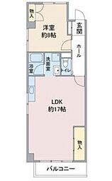 ファミリーハイツ柴田 1LDKの間取図画像