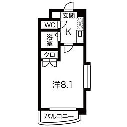 シティライフ一社南 1Kの間取図画像