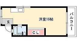 村上ハイツ ワンルームの間取図画像