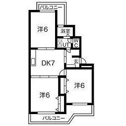 シェラ光が丘C棟 2LDKの間取図画像