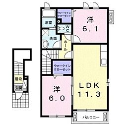 イマジュリー1 2LDKの間取図画像