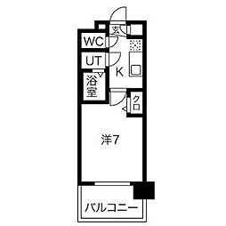 パルティール並木 1Kの間取図画像