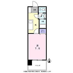 KDXレジデンス神宮前 1Kの間取図画像