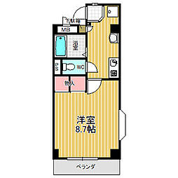 クオーレ前山 1Kの間取図画像