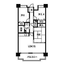 シティ・ライフグランヴィーネ星ケ丘B棟 3LDKの間取図画像