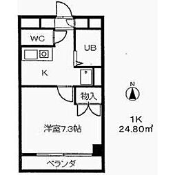 パークハウス・中京 1Kの間取図画像