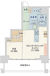 栄タワーヒルズ 1LDKの間取図画像