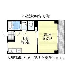 吉田マンション 1DKの間取図画像