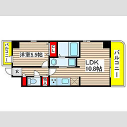S・Alley 1LDKの間取図画像