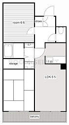 アークヒル 2LDKの間取図画像