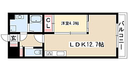 S-FORT熱田花町 1LDKの間取図画像