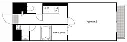パティオ・エスペランサ 1Kの間取図画像