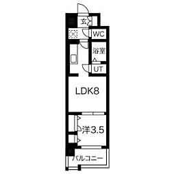 ファステート名古屋駅前アルティス 1LDKの間取図画像