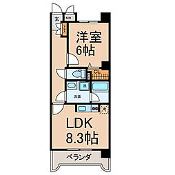 エクセレンス彩 1LDKの間取図画像