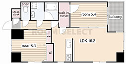 ヴィルクレア桜山 2LDKの間取図画像