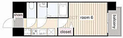 プレサンスザ大須観音 1Kの間取図画像