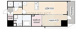 ブレストンコートカナヤマ 1LDKの間取図画像