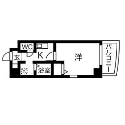 ワピタ名駅 1Kの間取図画像
