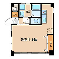 山幸ビル ワンルームの間取図画像