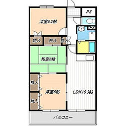 メルベーユ当知 3LDKの間取図画像