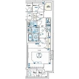 エステムコート名古屋新栄アクシス 1Kの間取図画像