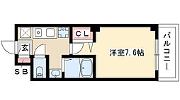 アミュズマン亀城 1Kの間取図画像
