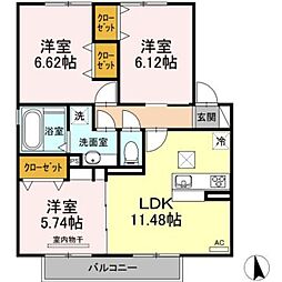 クオーレ2 3LDKの間取図画像