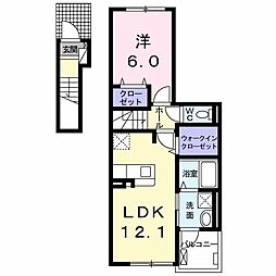 アビタシオンS 1LDKの間取図画像