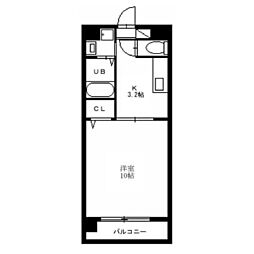 カサグランデ新栄 1Kの間取図画像