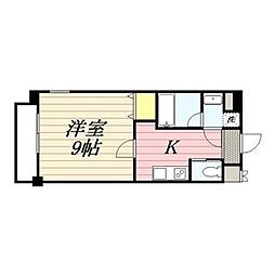 アマーレ東海通 1Kの間取図画像