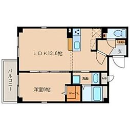 axissakae5 1LDKの間取図画像