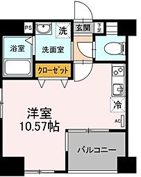 グランデューク東別院crea ワンルームの間取図画像