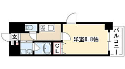 プラチナム 1Kの間取図画像
