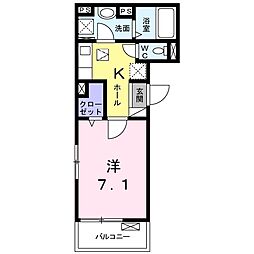 シャンテハウス中根3 1Kの間取図画像