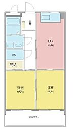 サンメゾン平針 2DKの間取図画像
