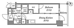 エステムコート名古屋新栄5ラポール 1DKの間取図画像